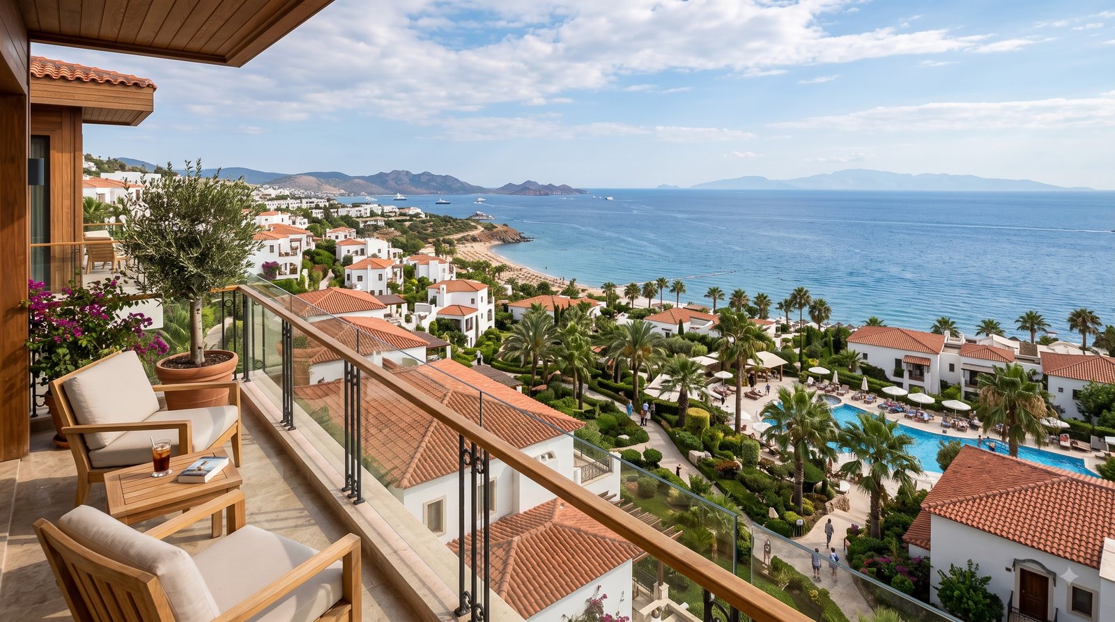 View from villa balcony