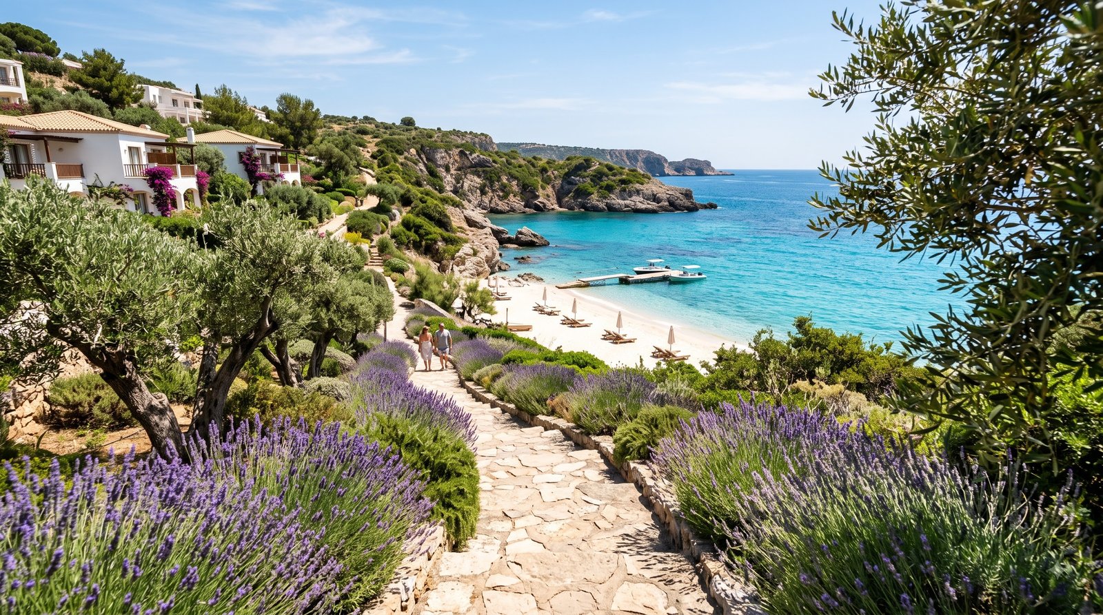 Stone pathway to the beach