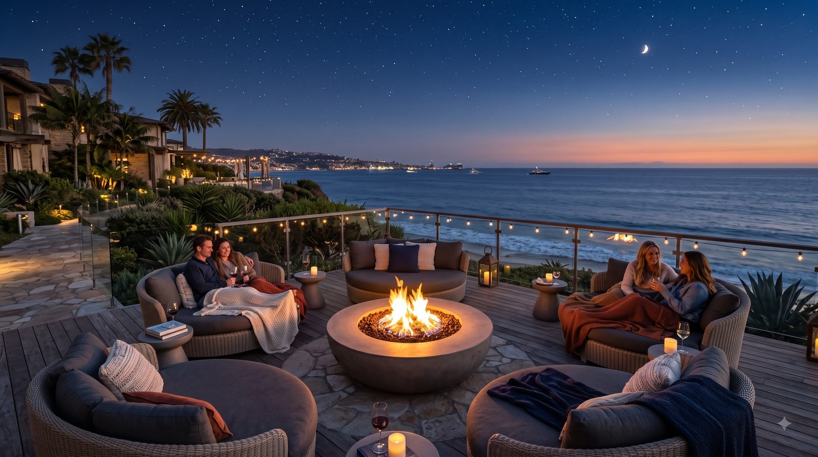 Seating with fire pit