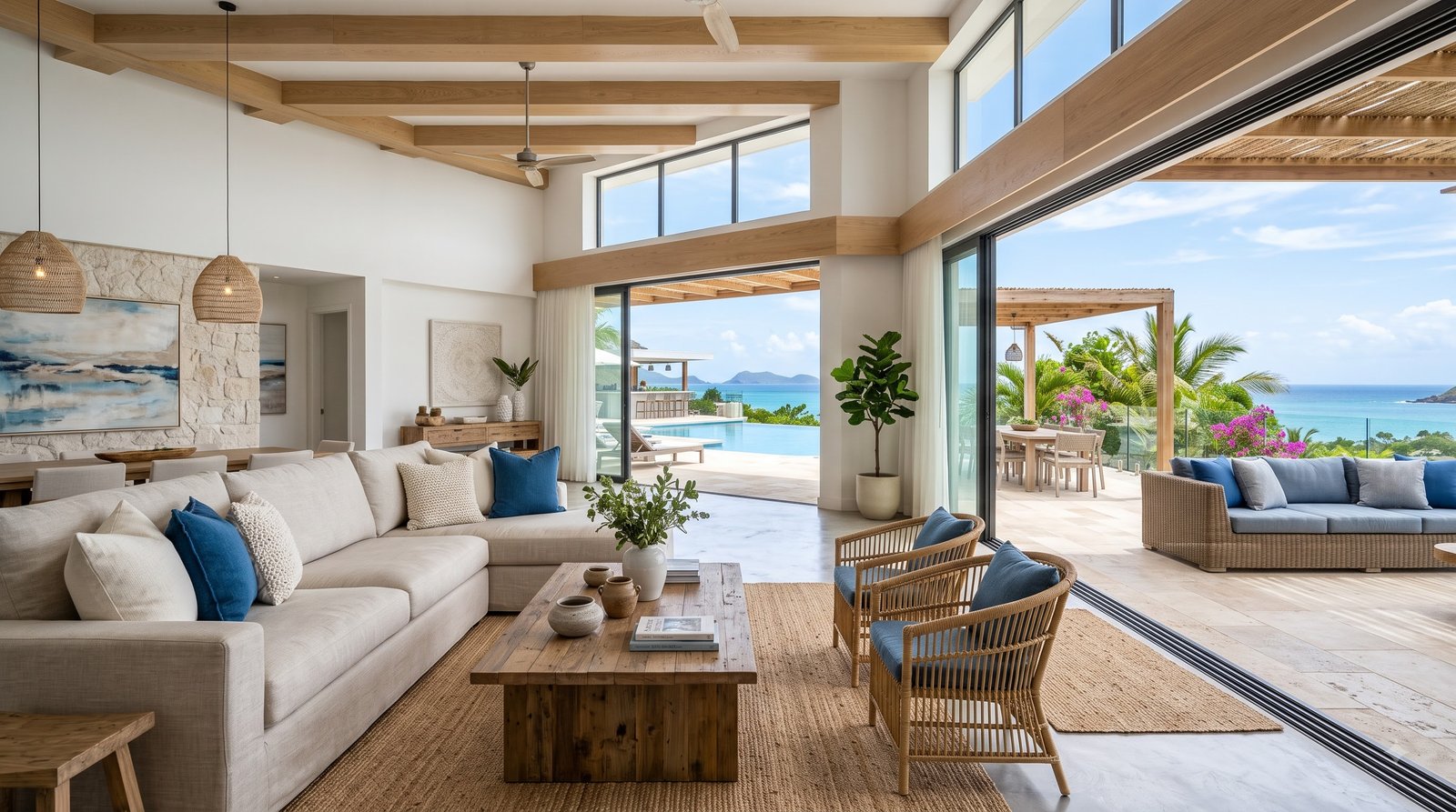 Garden View Residence living room opening to the terrace