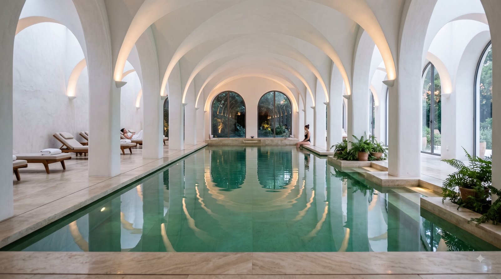 Indoor thermal bath house